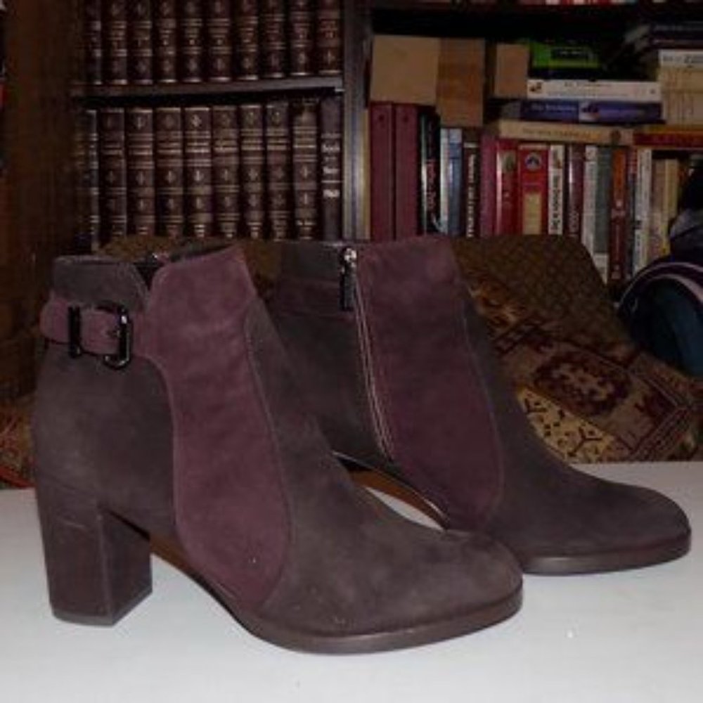 Aquatalia purple and brown suede boots made in Italy US9 - Picture 2 of 14